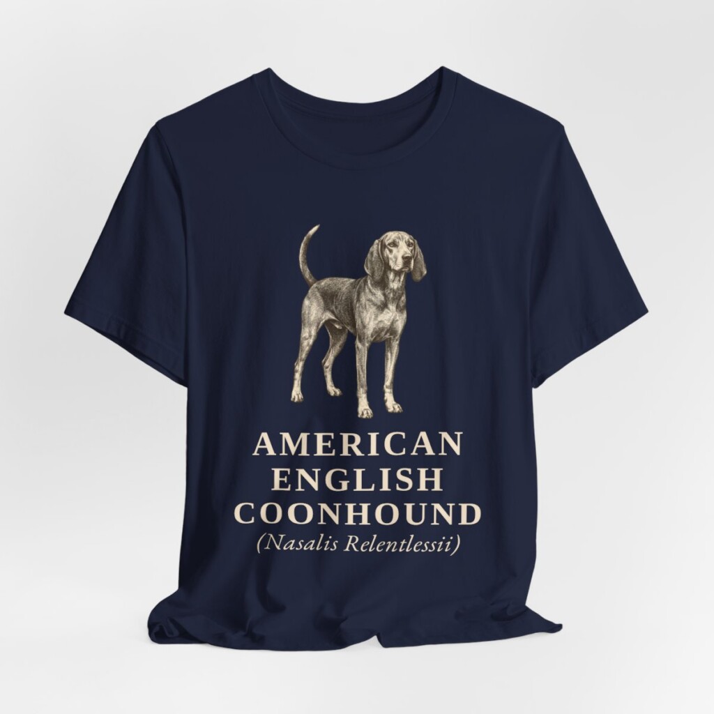 American English Coonhound Latin Shirt, Vintage Dog Sketch Tee, Dog Latin Gift