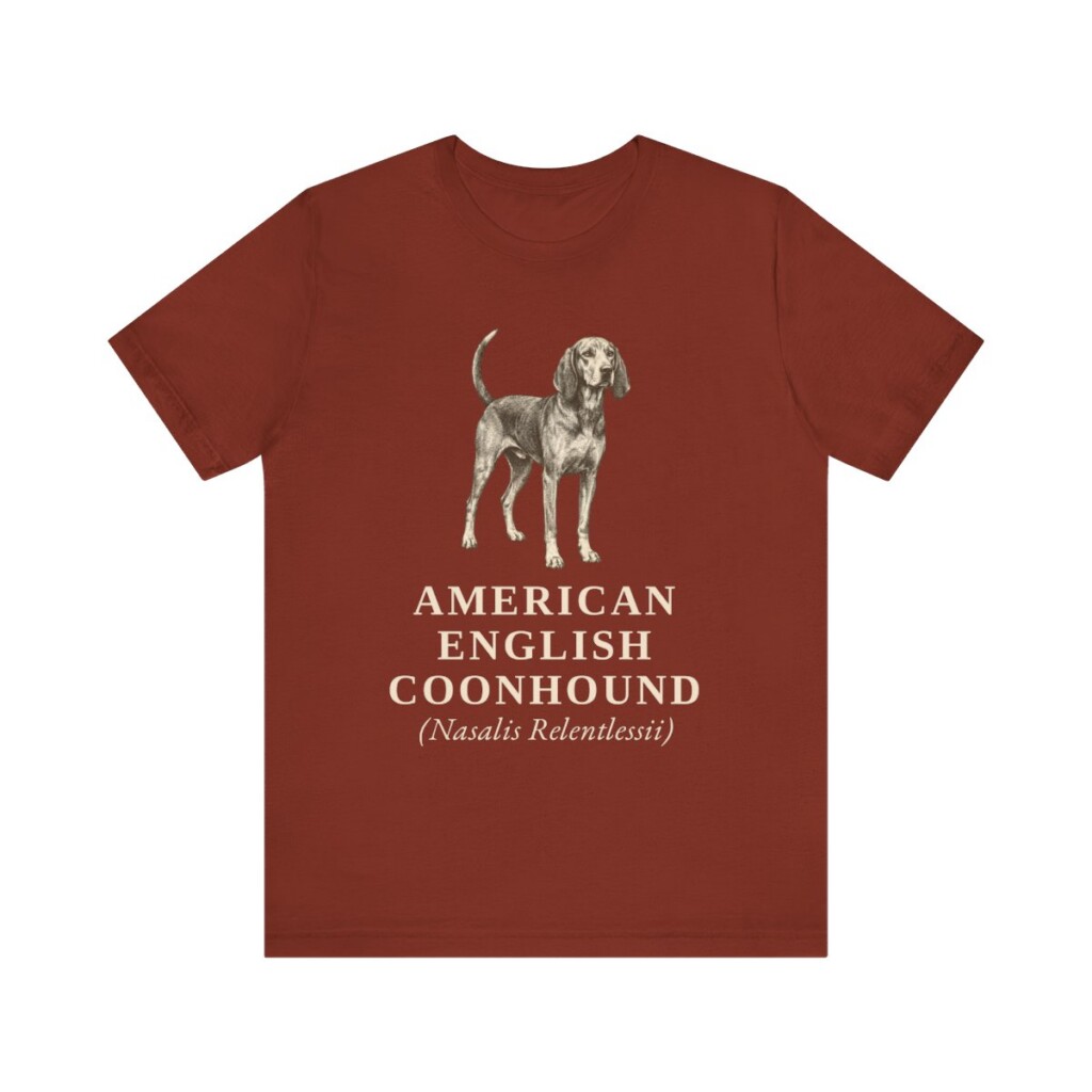 American English Coonhound Latin Shirt, Vintage Dog Sketch Tee, Dog Latin Gift