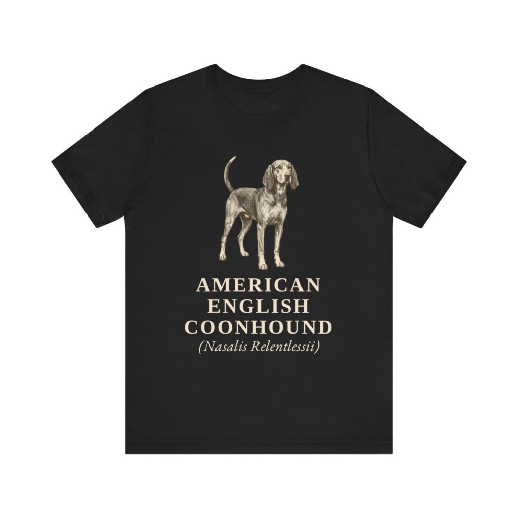 American English Coonhound Latin Shirt, Vintage Dog Sketch Tee, Dog Latin Gift