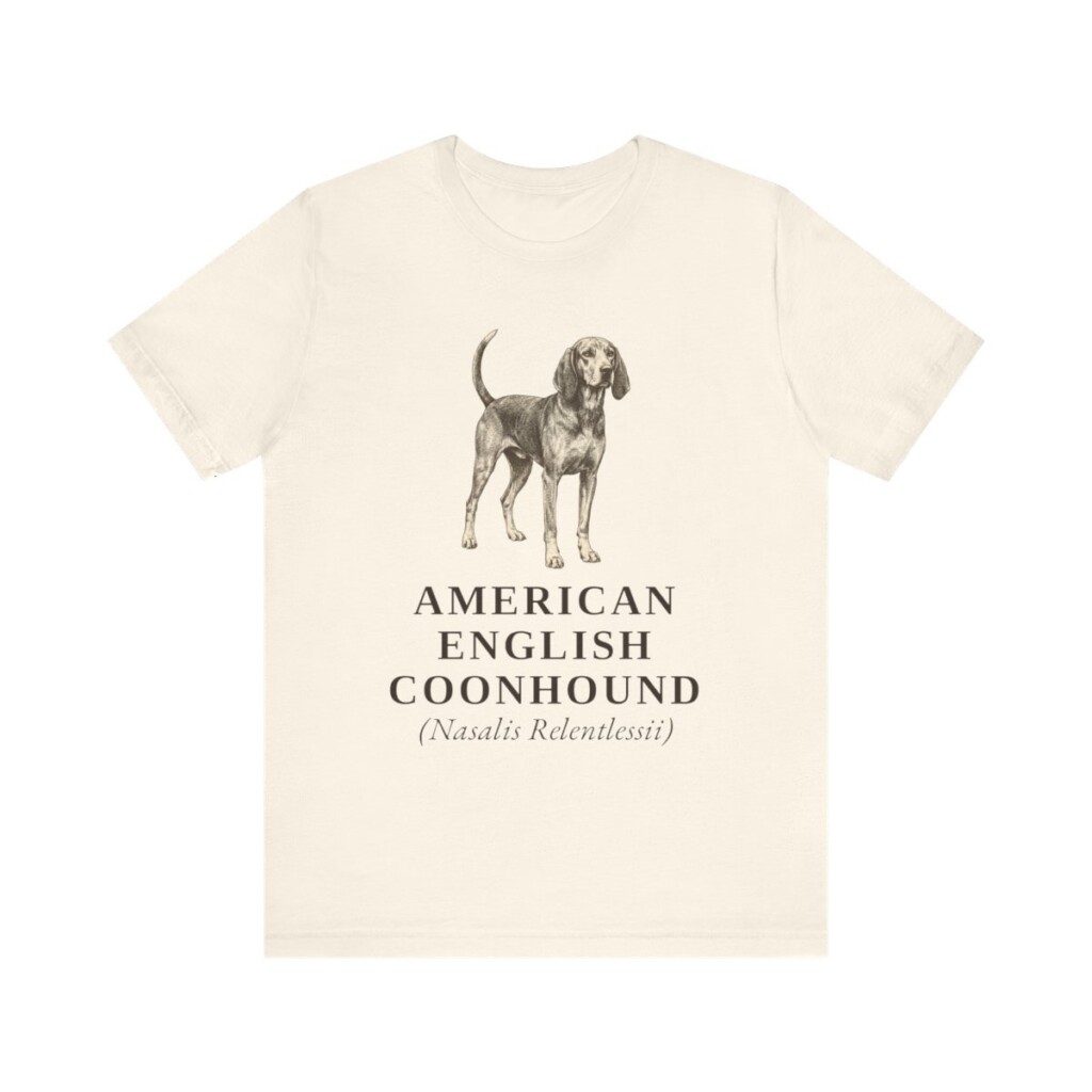 American English Coonhound Latin Shirt, Vintage Dog Sketch Tee, Dog Latin Gift