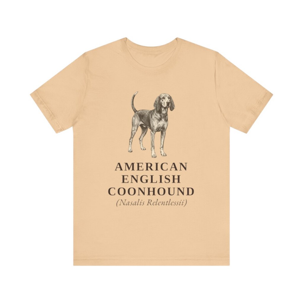 American English Coonhound Latin Shirt, Vintage Dog Sketch Tee, Dog Latin Gift