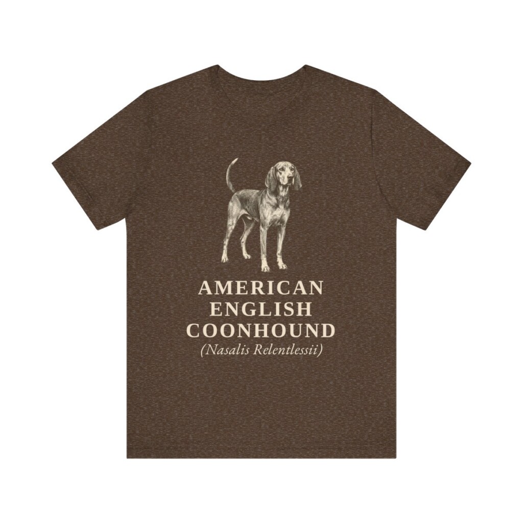 American English Coonhound Latin Shirt, Vintage Dog Sketch Tee, Dog Latin Gift