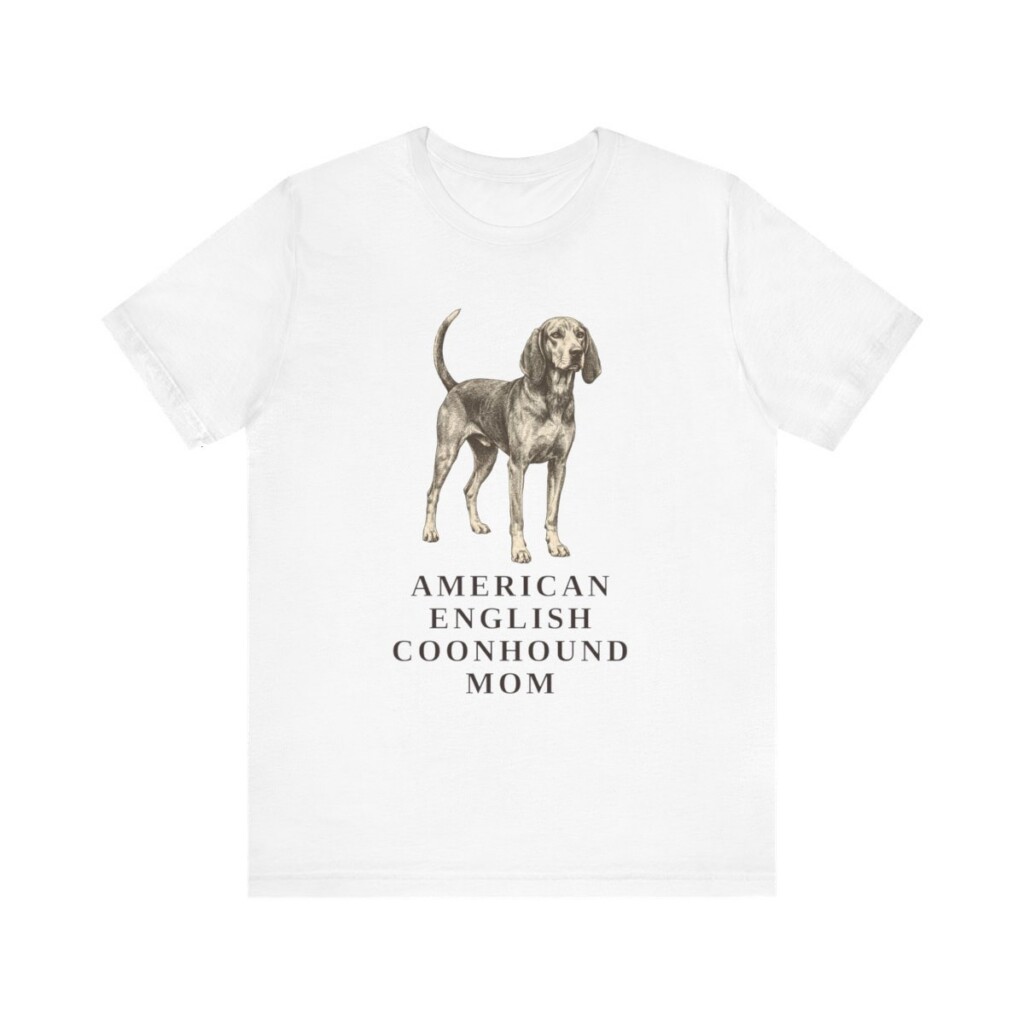 American English Coonhound Mom Shirt, Vintage Dog Sketch Tee, Dog Mom Gift