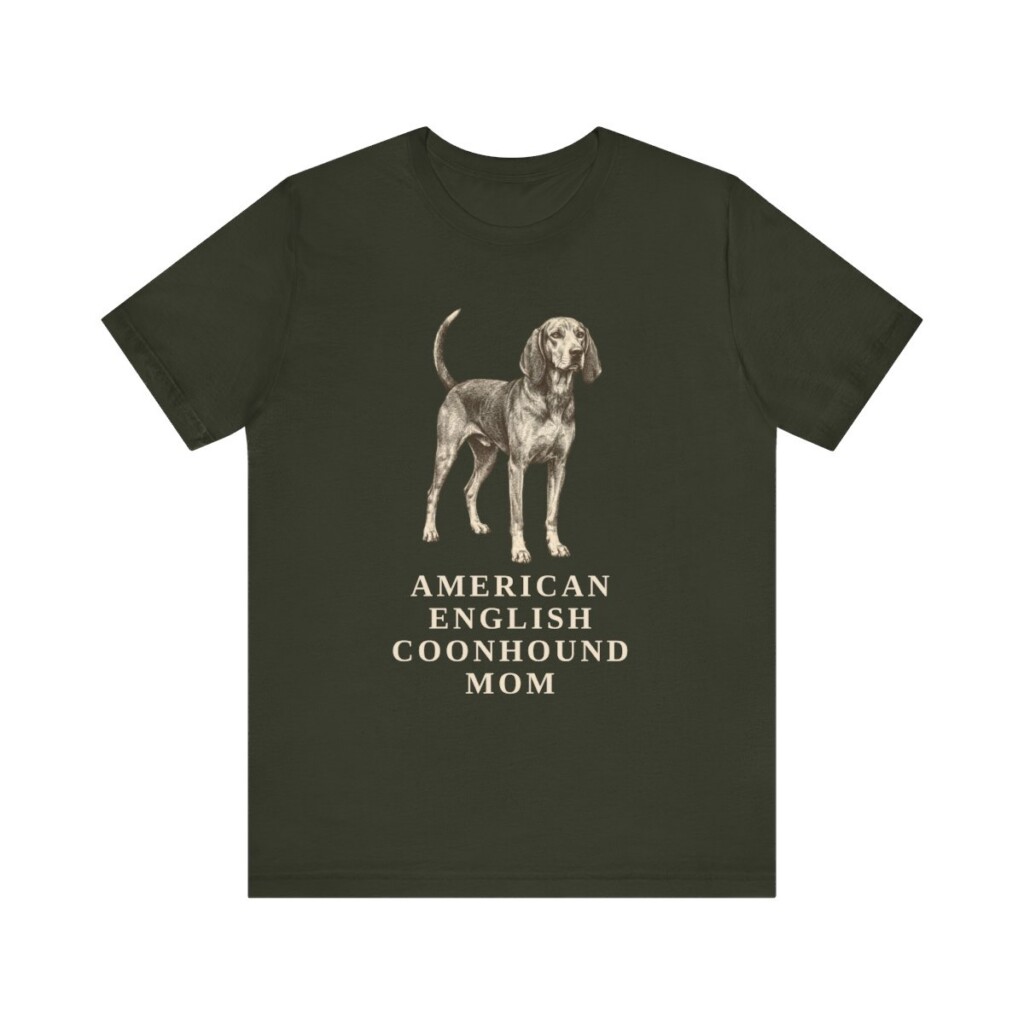 American English Coonhound Mom Shirt, Vintage Dog Sketch Tee, Dog Mom Gift