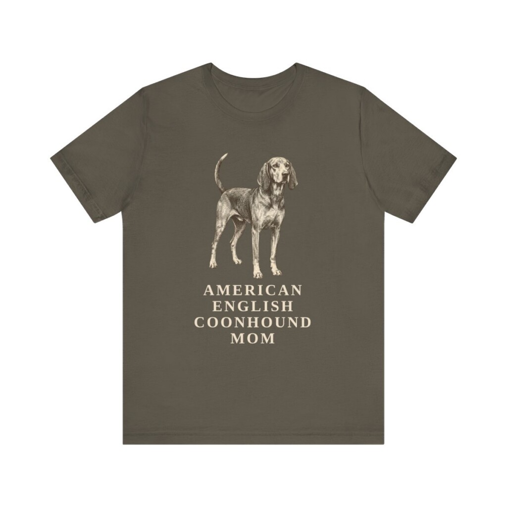 American English Coonhound Mom Shirt, Vintage Dog Sketch Tee, Dog Mom Gift