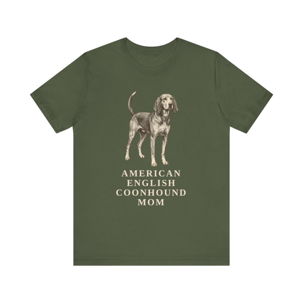 American English Coonhound Mom Shirt, Vintage Dog Sketch Tee, Dog Mom Gift