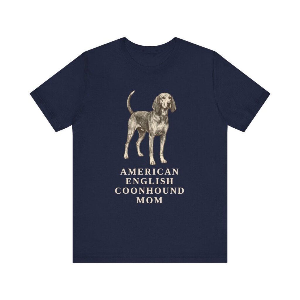 American English Coonhound Mom Shirt, Vintage Dog Sketch Tee, Dog Mom Gift