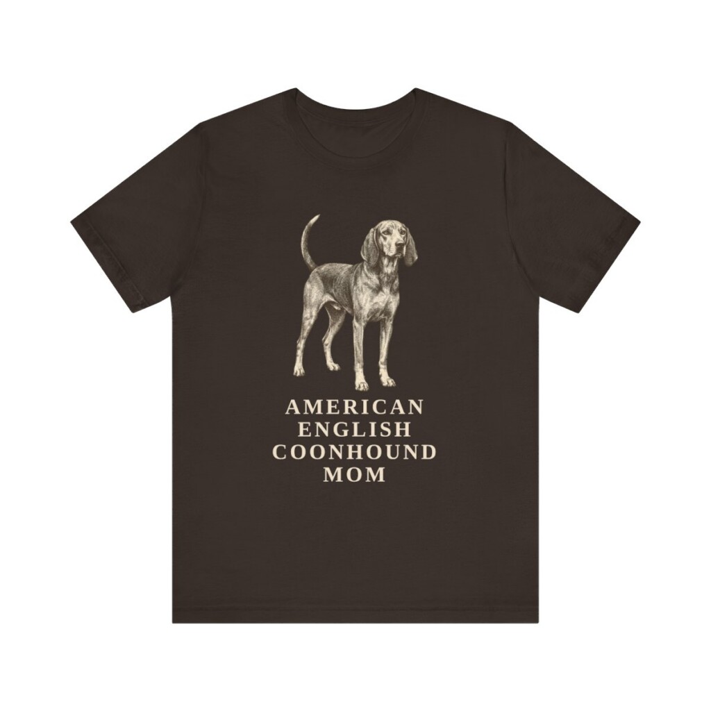 American English Coonhound Mom Shirt, Vintage Dog Sketch Tee, Dog Mom Gift