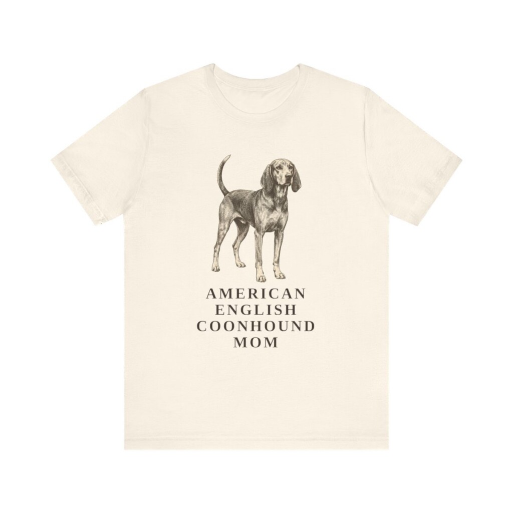 American English Coonhound Mom Shirt, Vintage Dog Sketch Tee, Dog Mom Gift