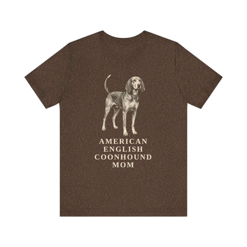 American English Coonhound Mom Shirt, Vintage Dog Sketch Tee, Dog Mom Gift