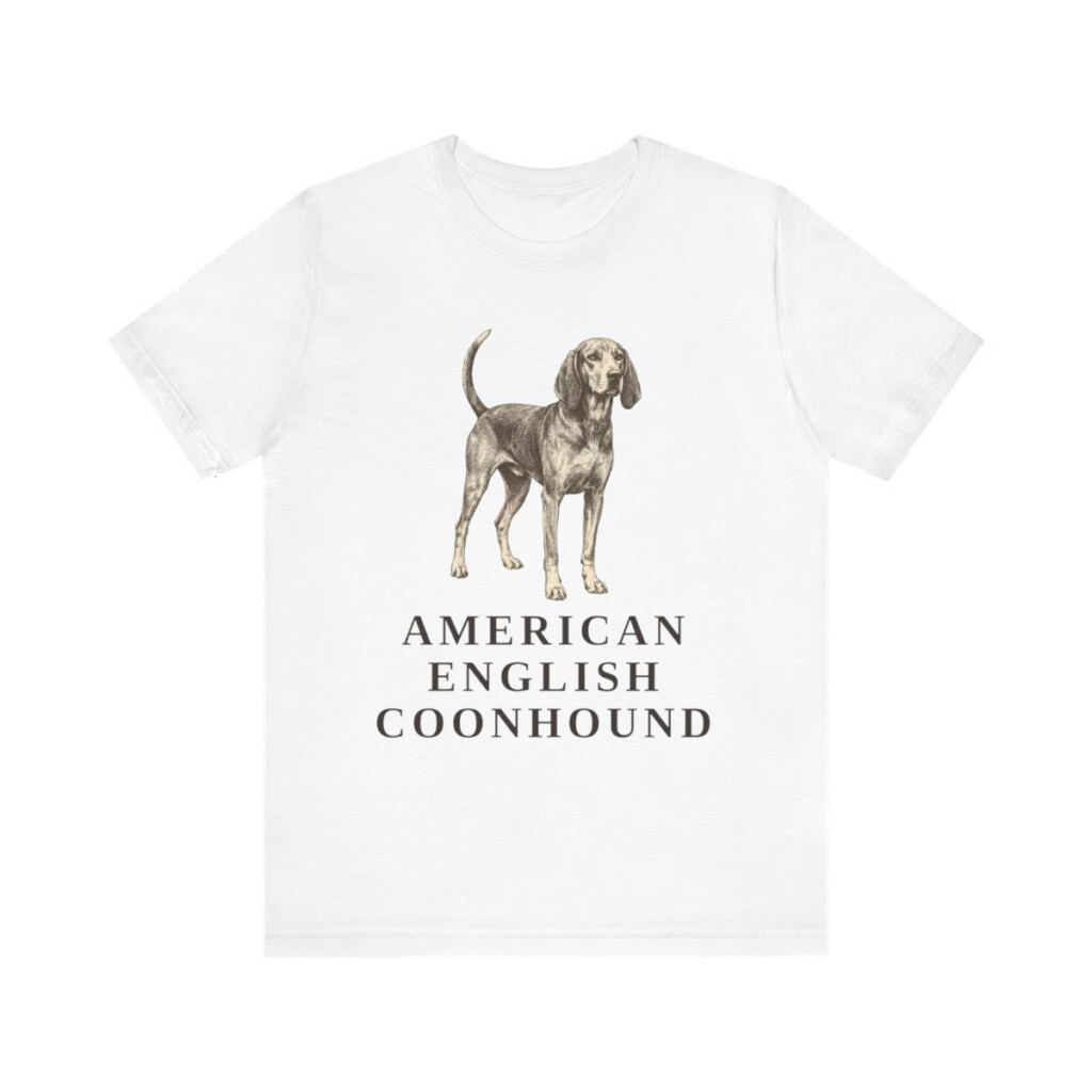 American English Coonhound Shirt, Vintage Dog Sketch Tee, Dog Lover Gift
