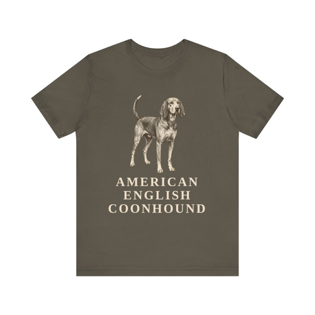 American English Coonhound Shirt, Vintage Dog Sketch Tee, Dog Lover Gift