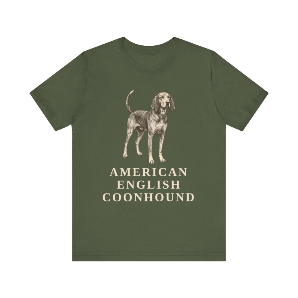 American English Coonhound Shirt, Vintage Dog Sketch Tee, Dog Lover Gift