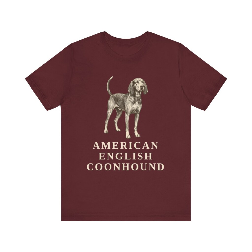 American English Coonhound Shirt, Vintage Dog Sketch Tee, Dog Lover Gift