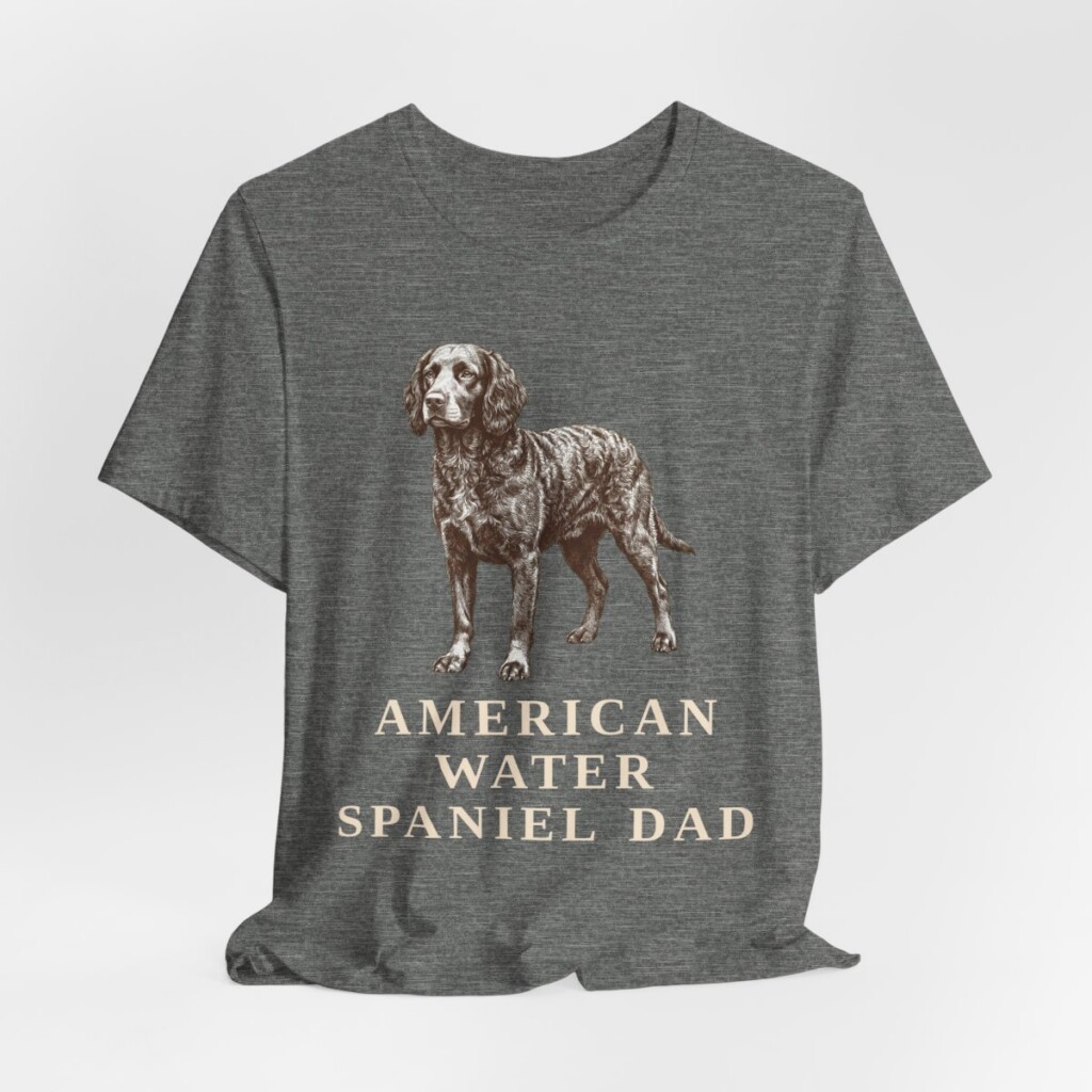 American Water Spaniel Dad Shirt, Vintage Dog Sketch Tee, Dog Dad Gift