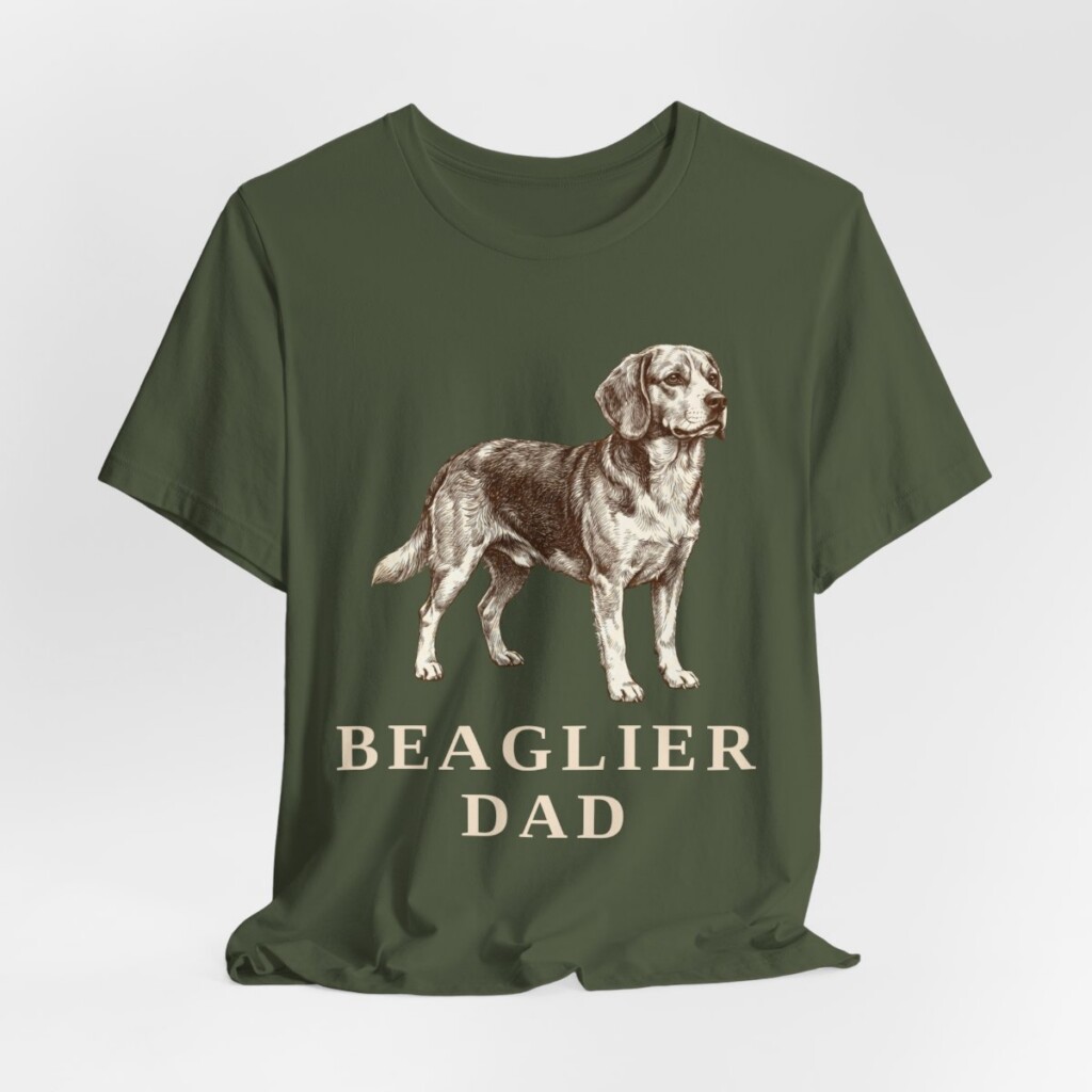 Beaglier Dad Shirt, Vintage Dog Sketch Tee, Dog Dad Gift