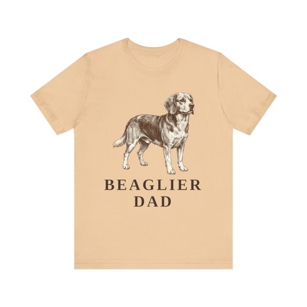 Beaglier Dad Shirt, Vintage Dog Sketch Tee, Dog Dad Gift