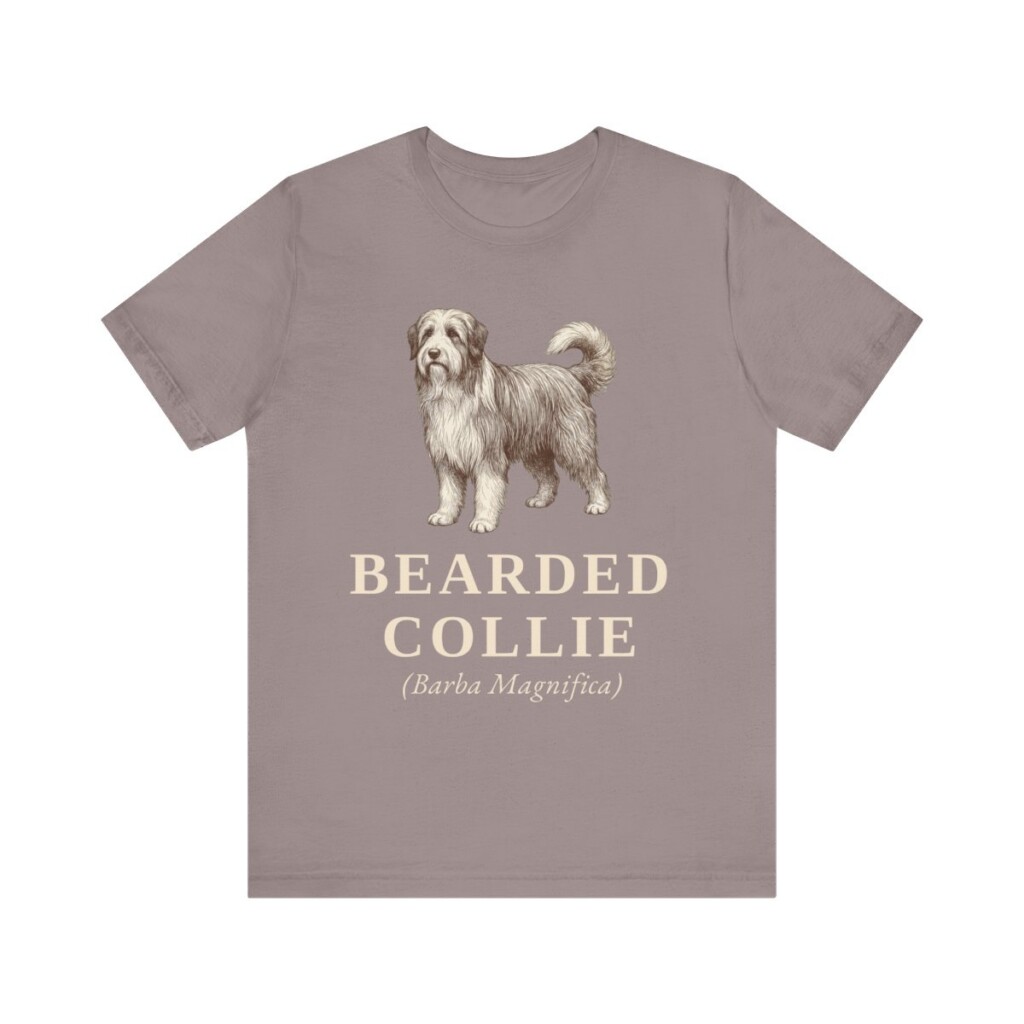 Bearded Collie Latin Shirt, Vintage Dog Sketch Tee, Dog Latin Gift