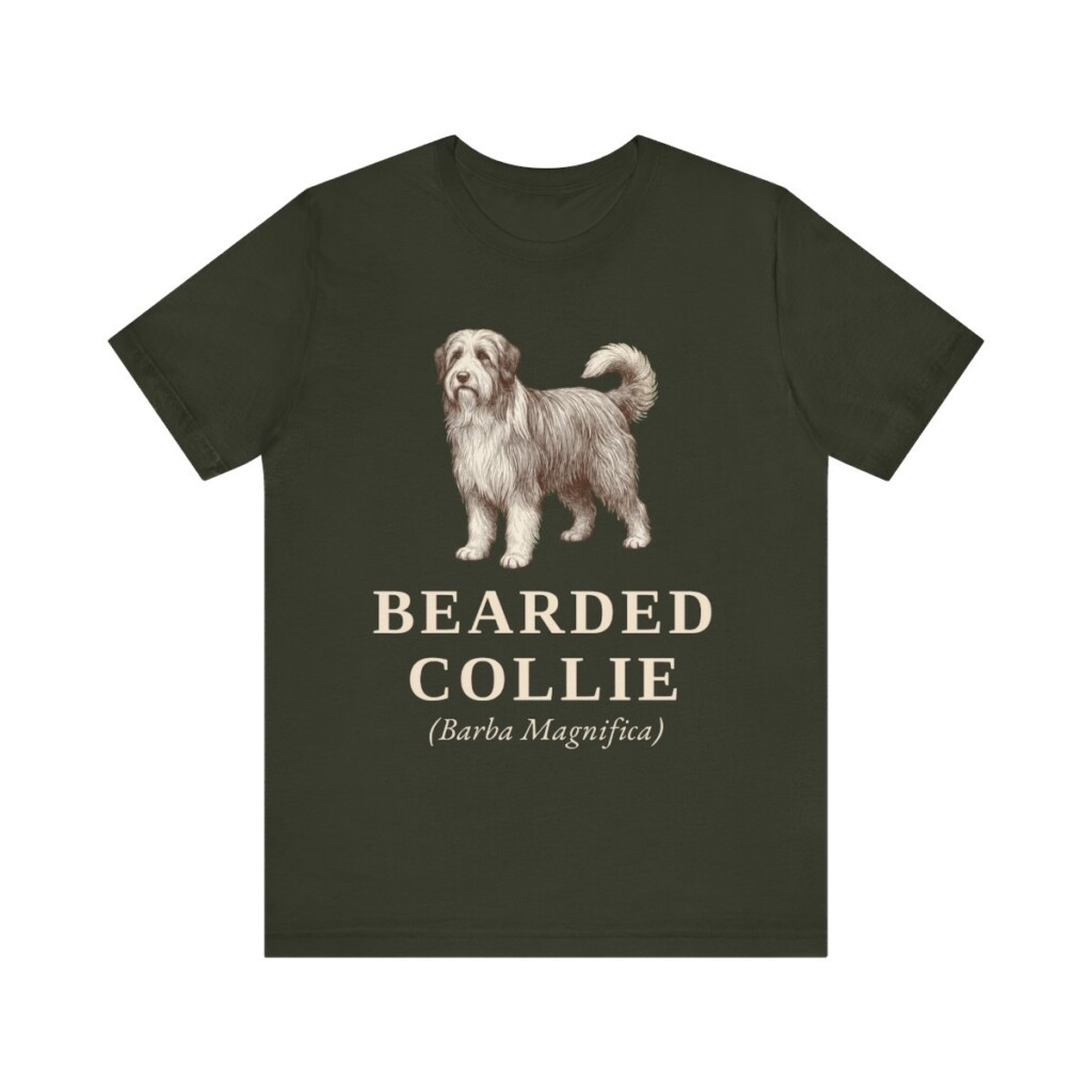 Bearded Collie Latin Shirt, Vintage Dog Sketch Tee, Dog Latin Gift