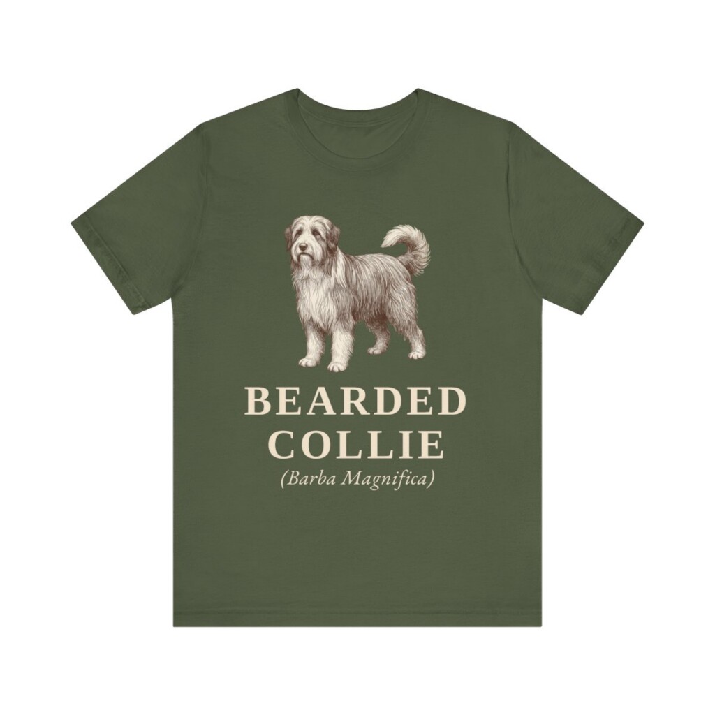 Bearded Collie Latin Shirt, Vintage Dog Sketch Tee, Dog Latin Gift