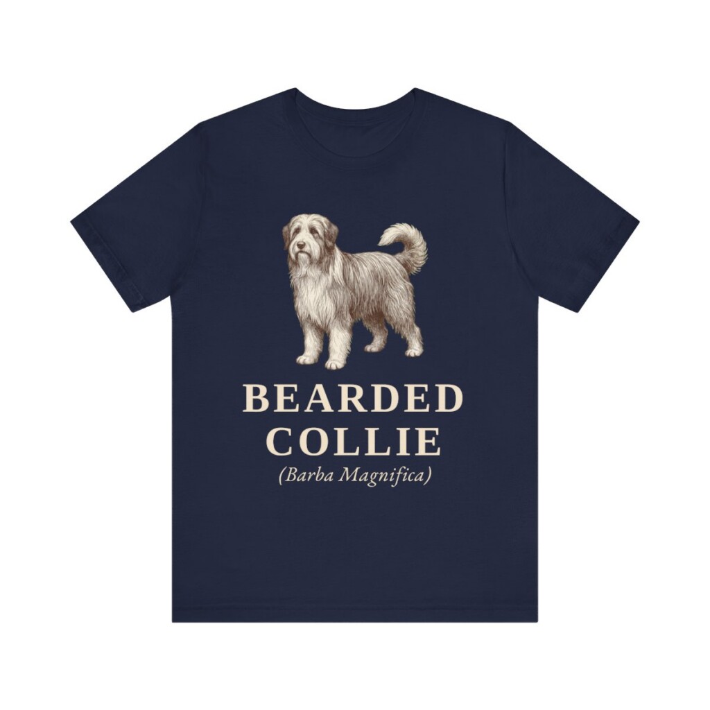 Bearded Collie Latin Shirt, Vintage Dog Sketch Tee, Dog Latin Gift