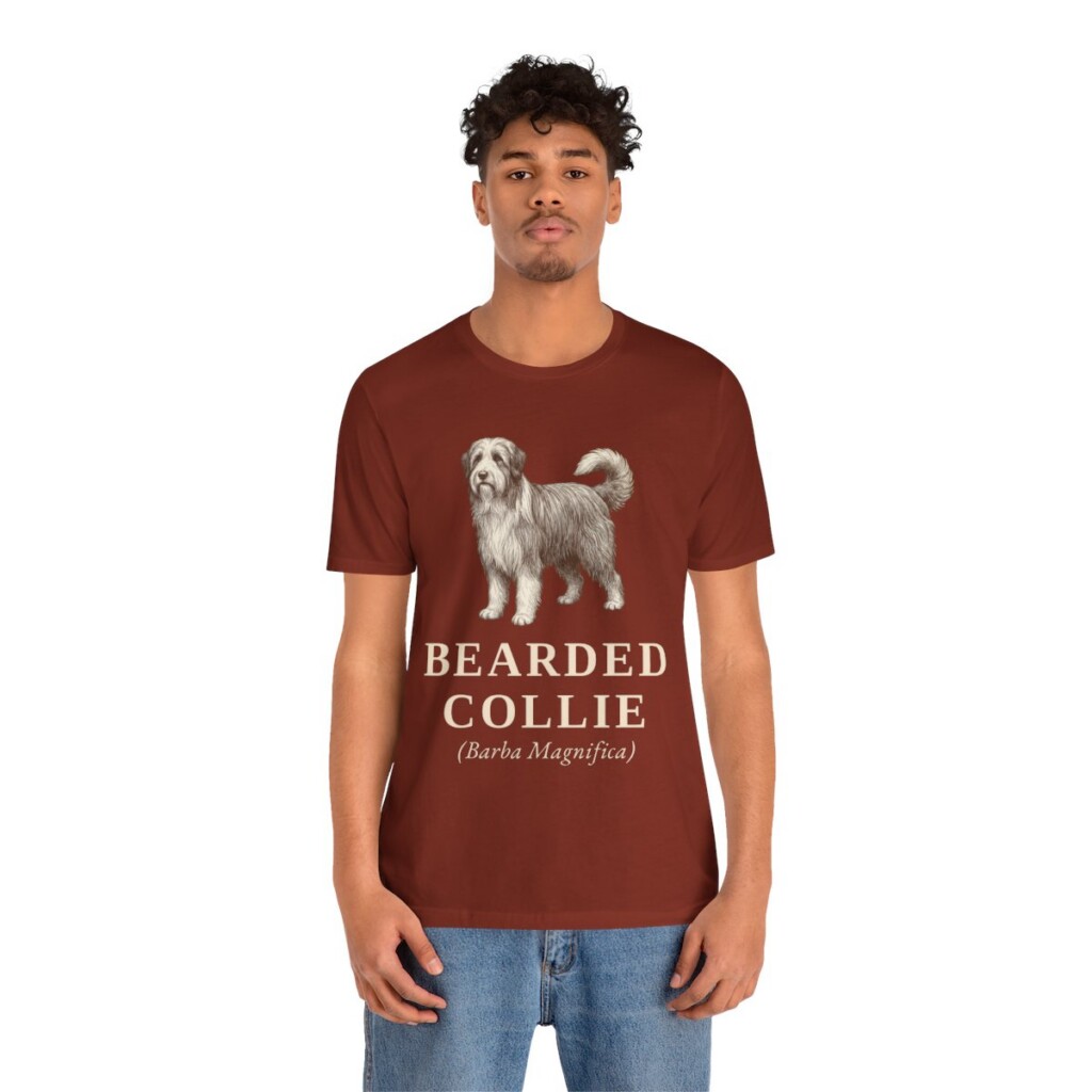 Bearded Collie Latin Shirt, Vintage Dog Sketch Tee, Dog Latin Gift