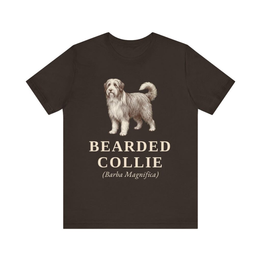 Bearded Collie Latin Shirt, Vintage Dog Sketch Tee, Dog Latin Gift