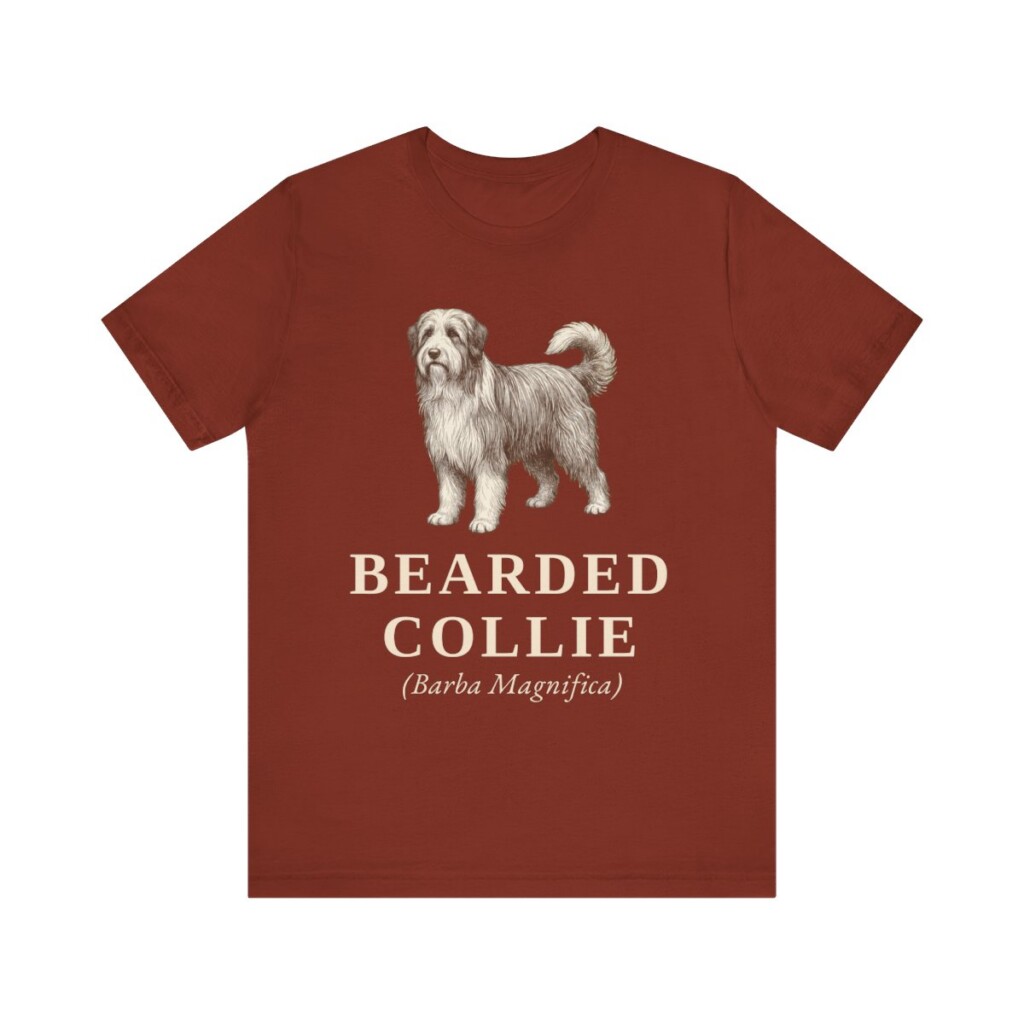 Bearded Collie Latin Shirt, Vintage Dog Sketch Tee, Dog Latin Gift