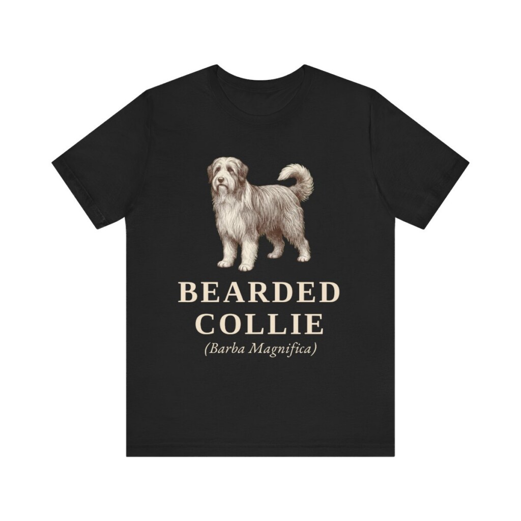 Bearded Collie Latin Shirt, Vintage Dog Sketch Tee, Dog Latin Gift