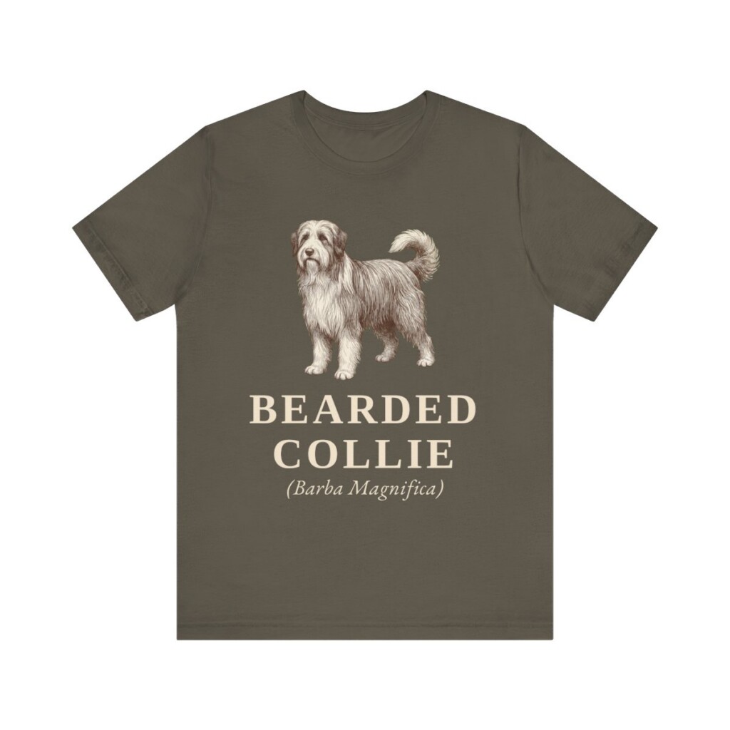 Bearded Collie Latin Shirt, Vintage Dog Sketch Tee, Dog Latin Gift