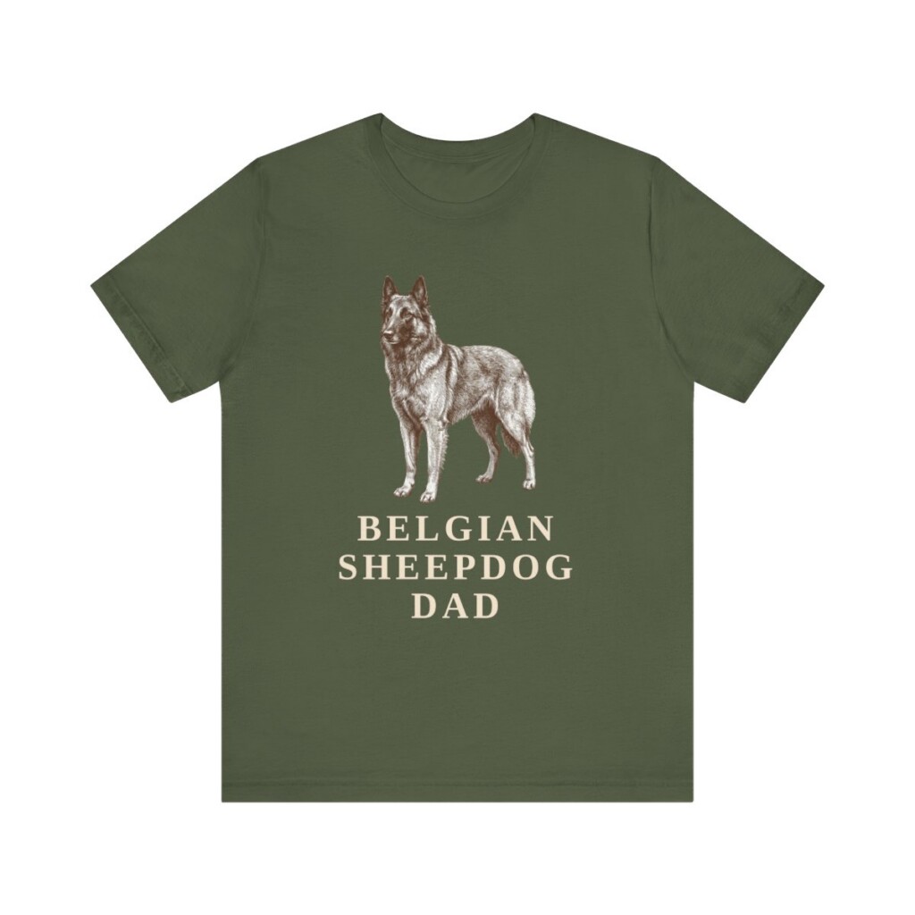 Belgian Sheepdog Dad Shirt, Vintage Dog Sketch Tee, Dog Dad Gift