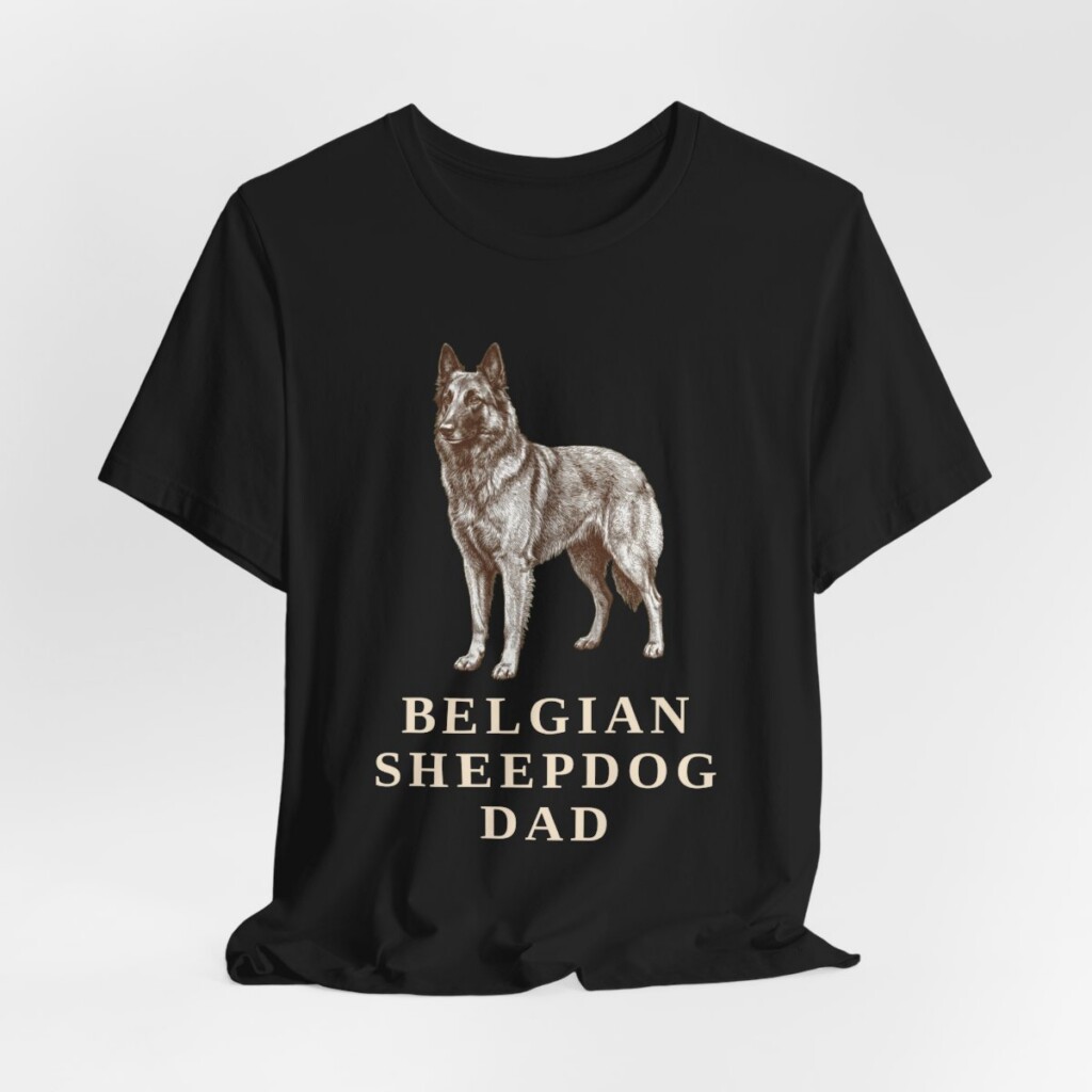 Belgian Sheepdog Dad Shirt, Vintage Dog Sketch Tee, Dog Dad Gift