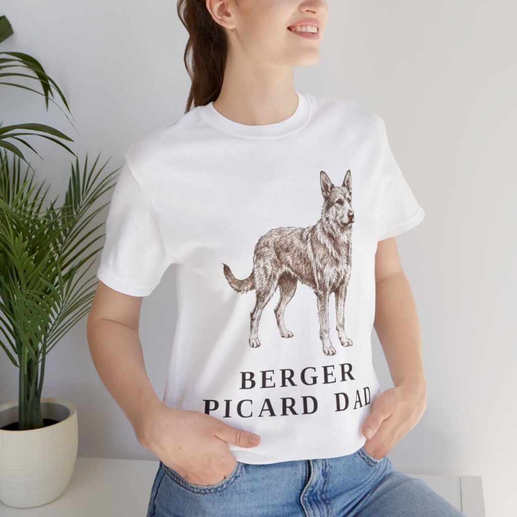 Berger Picard Dad Shirt, Vintage Dog Sketch Tee, Dog Dad Gift Berger Picard Dad Shirt, Vintage Dog Sketch Tee, Dog Dad Gift