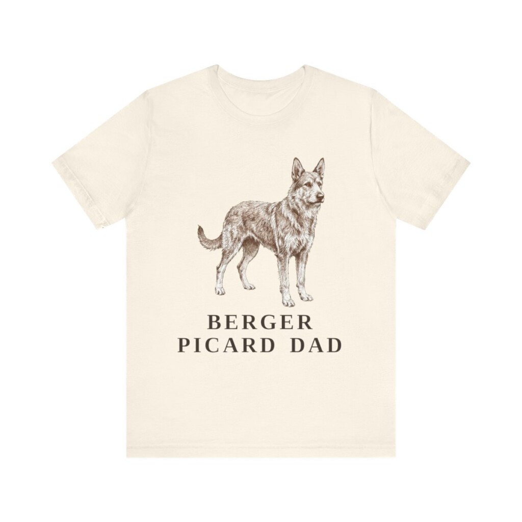 Berger Picard Dad Shirt, Vintage Dog Sketch Tee, Dog Dad Gift Berger Picard Dad Shirt, Vintage Dog Sketch Tee, Dog Dad Gift