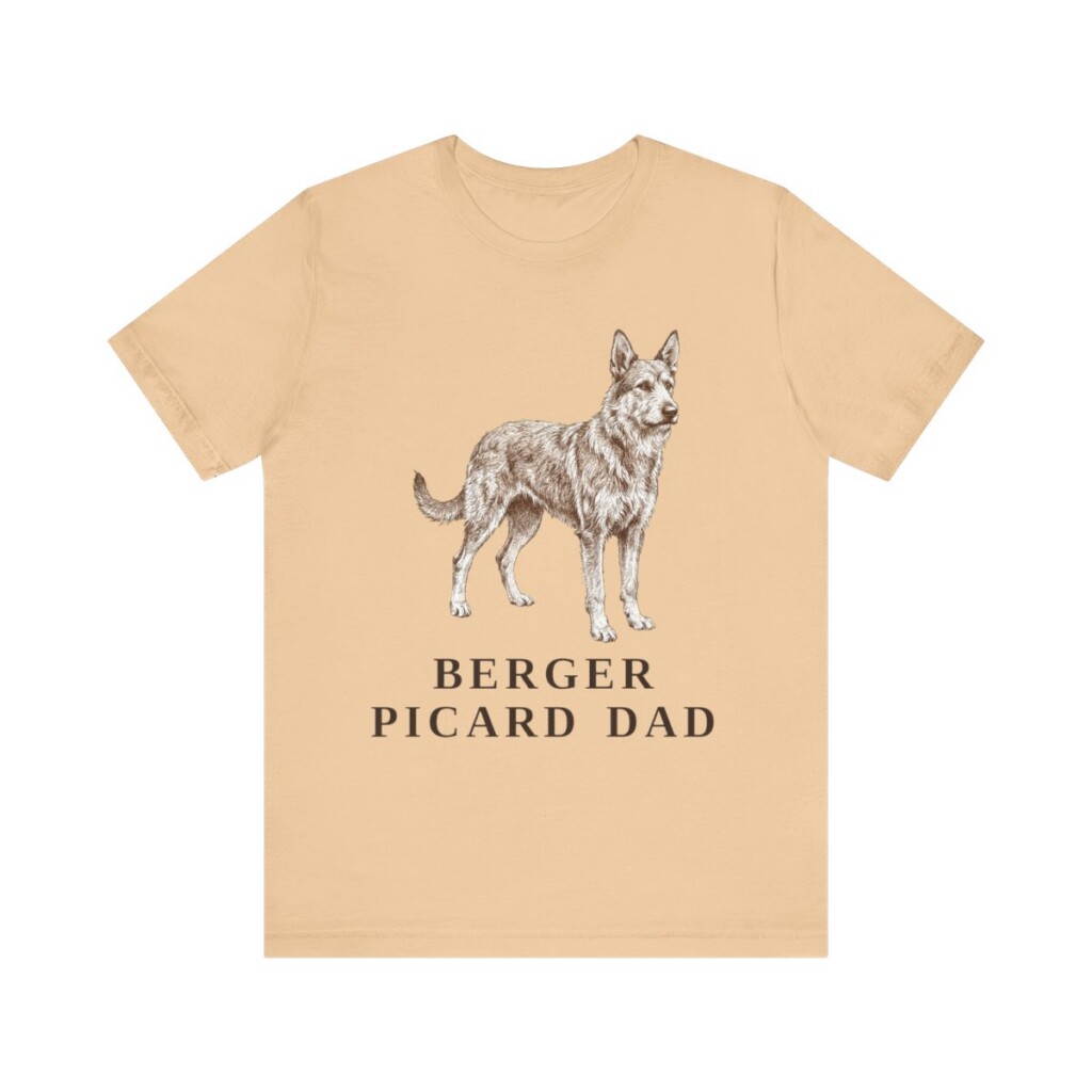 Berger Picard Dad Shirt, Vintage Dog Sketch Tee, Dog Dad Gift Berger Picard Dad Shirt, Vintage Dog Sketch Tee, Dog Dad Gift