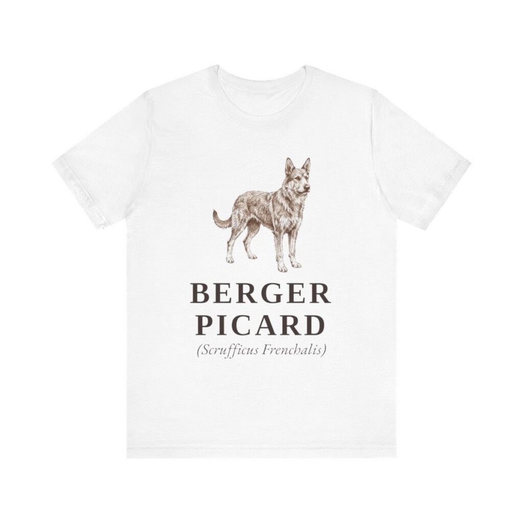Berger Picard Latin Shirt, Vintage Dog Sketch Tee, Dog Latin Gift