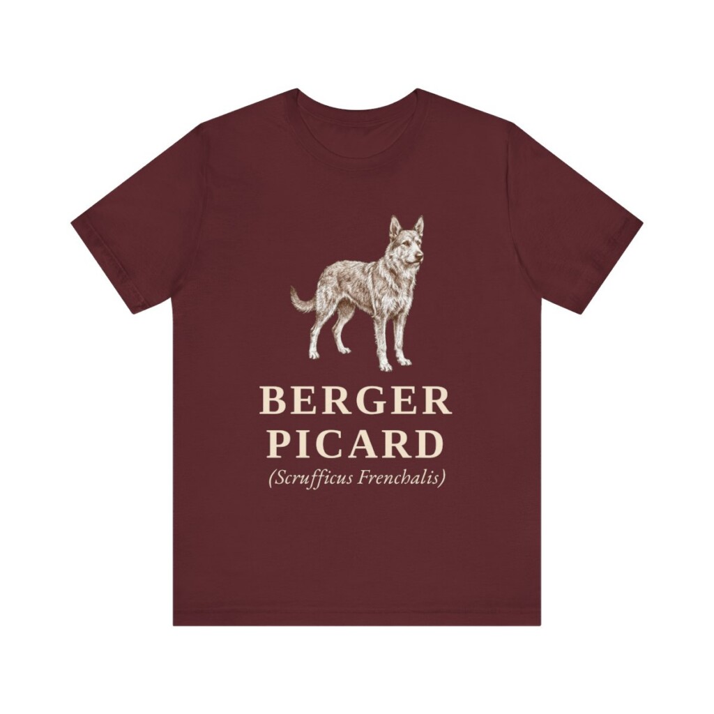 Berger Picard Latin Shirt, Vintage Dog Sketch Tee, Dog Latin Gift