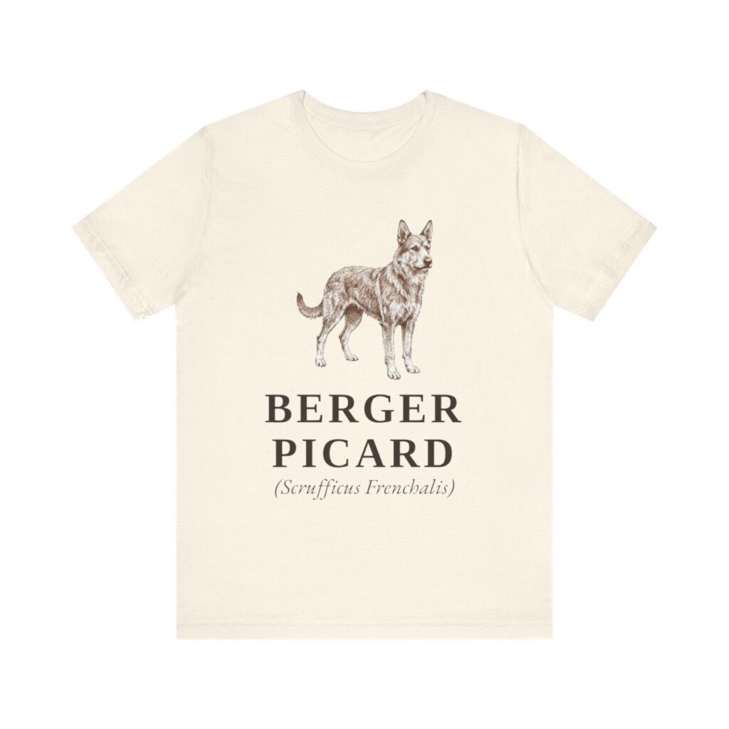 Berger Picard Latin Shirt, Vintage Dog Sketch Tee, Dog Latin Gift