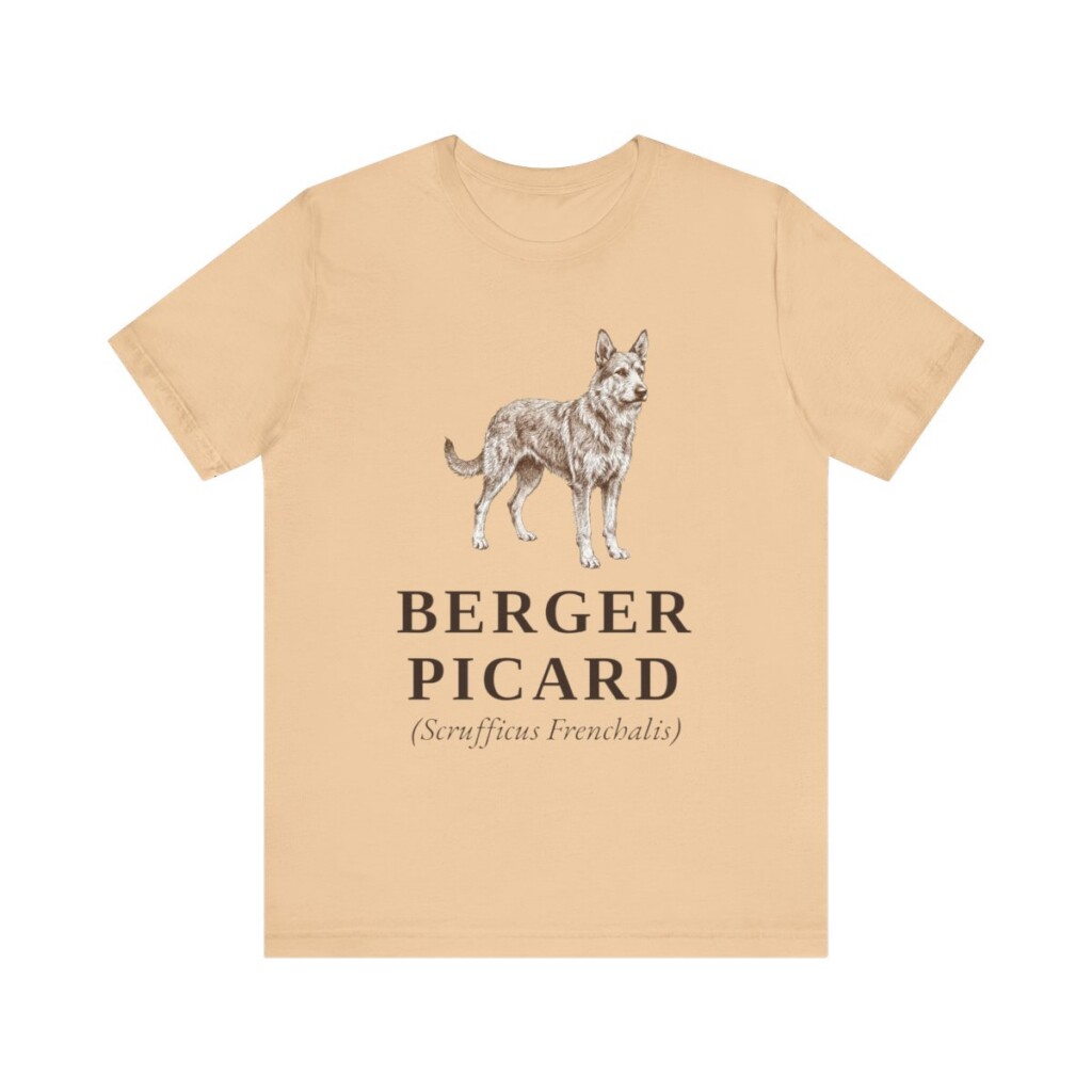 Berger Picard Latin Shirt, Vintage Dog Sketch Tee, Dog Latin Gift