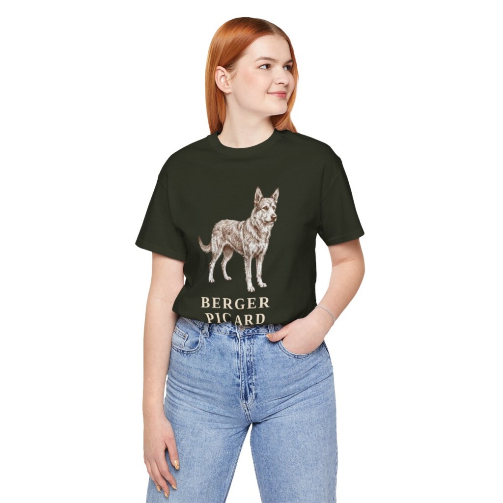 Berger Picard Mom Shirt, Vintage Dog Sketch Tee, Dog Mom Gift