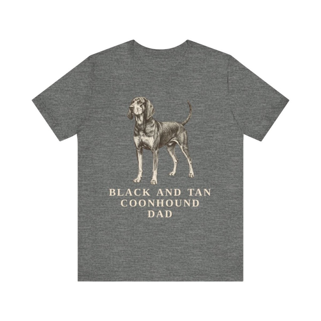 Black and Tan Coonhound Dad Shirt, Vintage Dog Sketch Tee, Dog Dad Gift