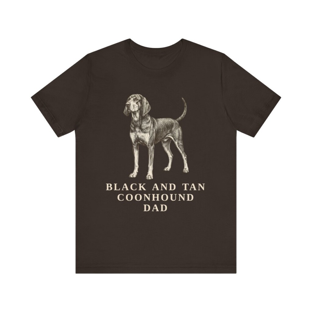 Black and Tan Coonhound Dad Shirt, Vintage Dog Sketch Tee, Dog Dad Gift