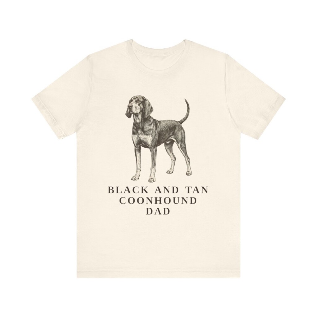 Black and Tan Coonhound Dad Shirt, Vintage Dog Sketch Tee, Dog Dad Gift