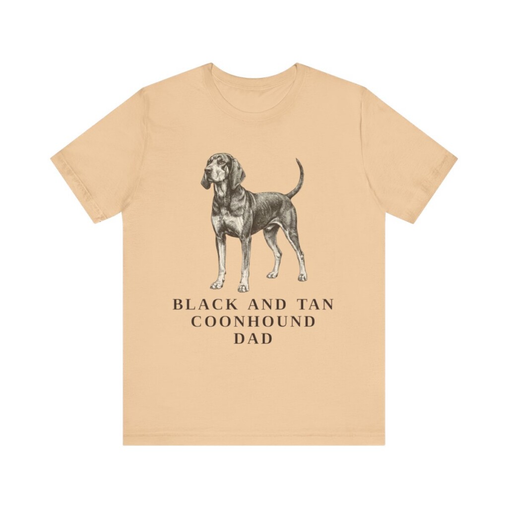 Black and Tan Coonhound Dad Shirt, Vintage Dog Sketch Tee, Dog Dad Gift