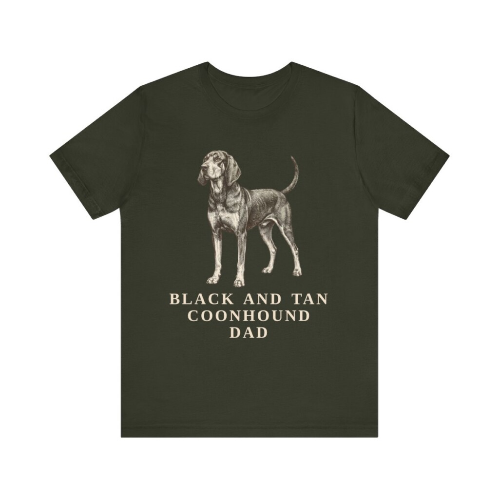 Black and Tan Coonhound Dad Shirt, Vintage Dog Sketch Tee, Dog Dad Gift