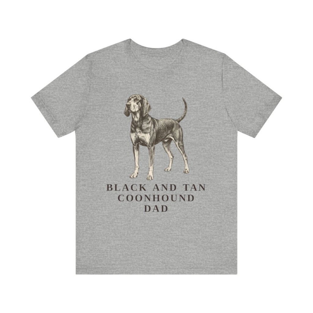 Black and Tan Coonhound Dad Shirt, Vintage Dog Sketch Tee, Dog Dad Gift