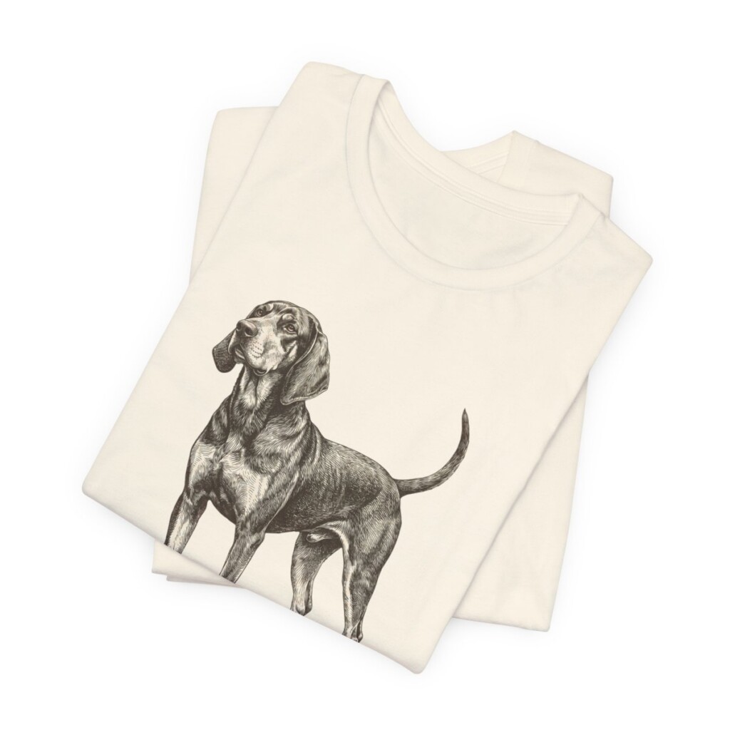 Black and Tan Coonhound Dad Shirt, Vintage Dog Sketch Tee, Dog Dad Gift
