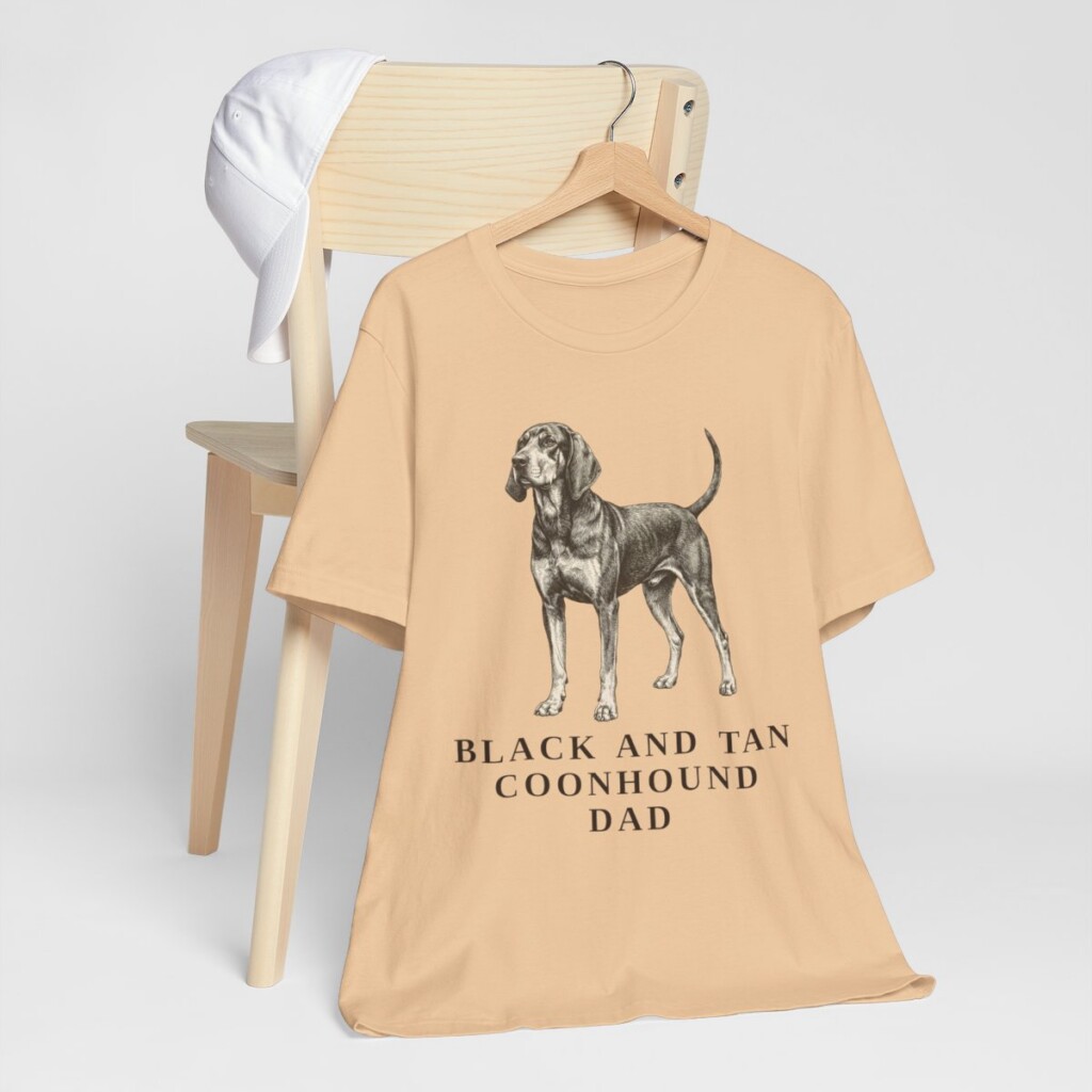 Black and Tan Coonhound Dad Shirt, Vintage Dog Sketch Tee, Dog Dad Gift