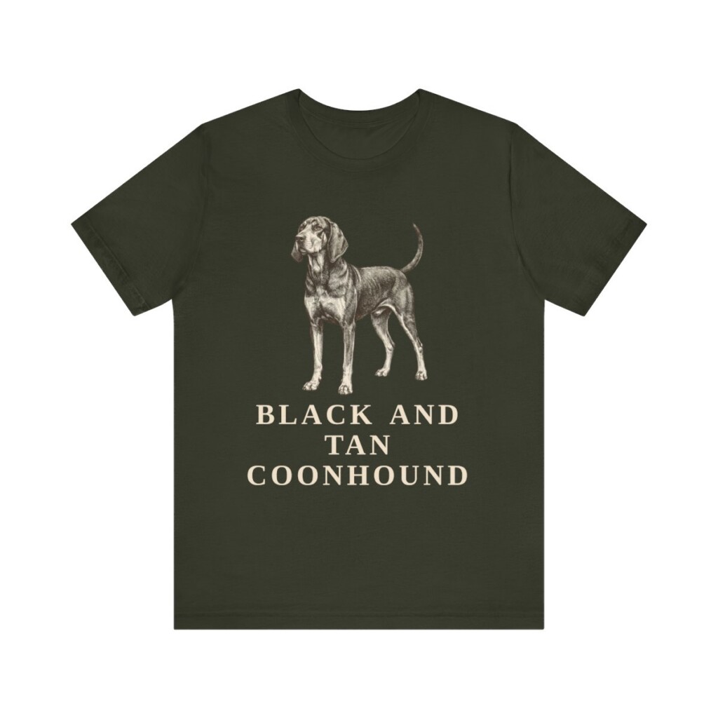 Black and Tan Coonhound Shirt, Vintage Dog Sketch Tee, Dog Lover Gift