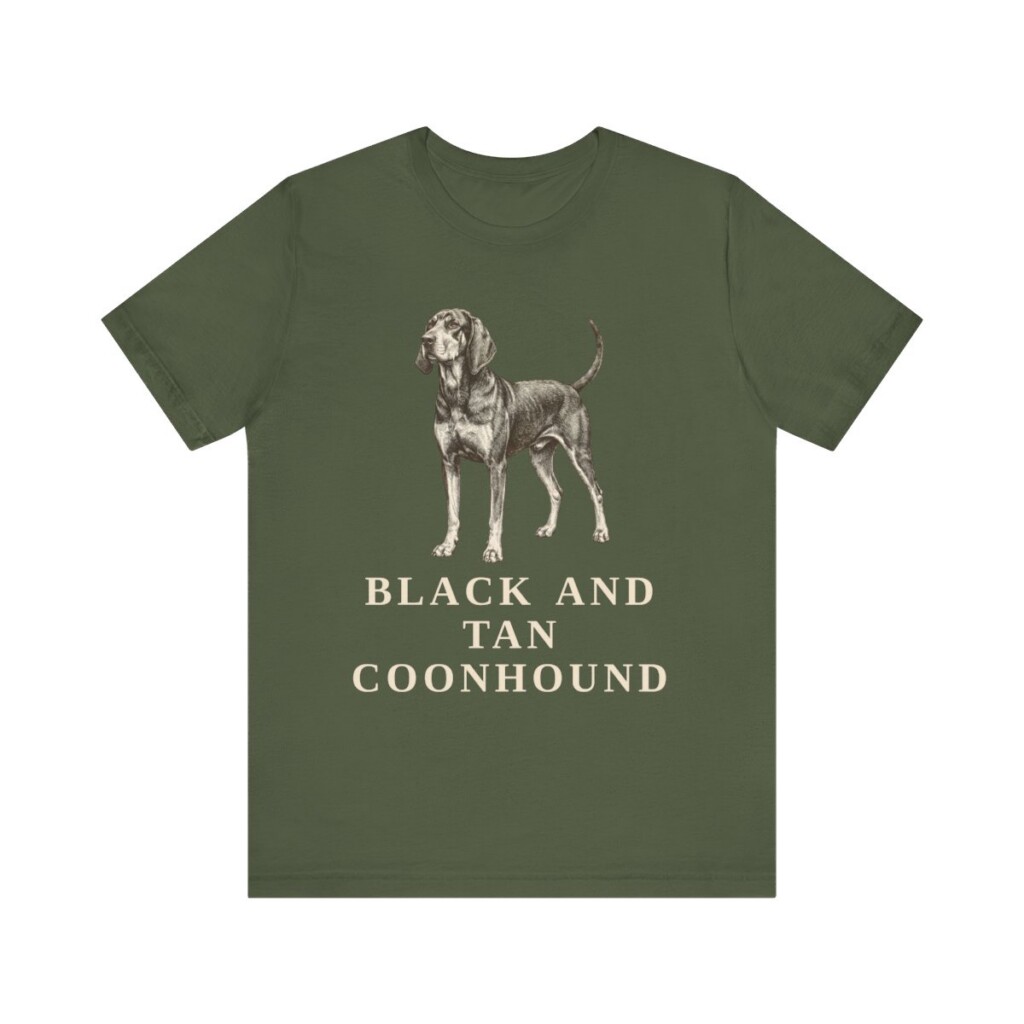 Black and Tan Coonhound Shirt, Vintage Dog Sketch Tee, Dog Lover Gift